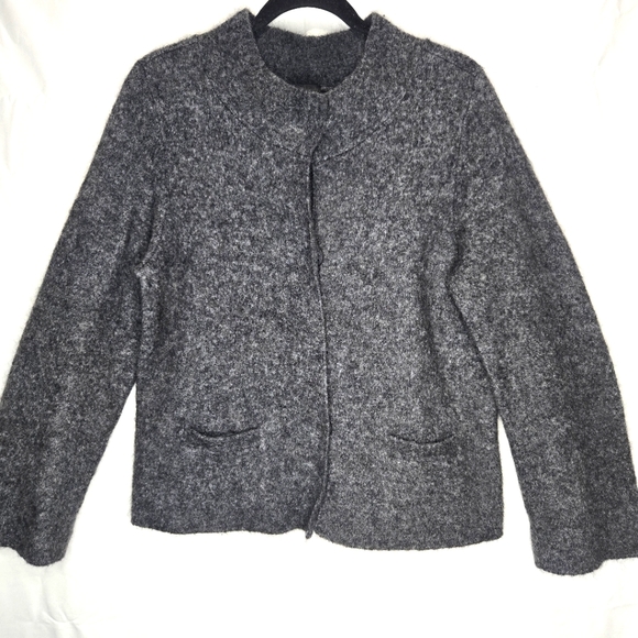 Eileen Fisher Womens Sz. PS Gray Wool Blend Sweater Front Button Up - Picture 1 of 10